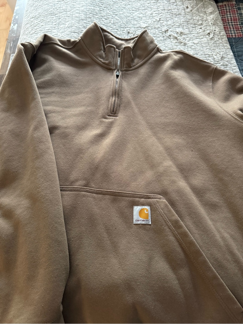 Carhartt Men's Brown Half-Zip Pullover Sweatshirt